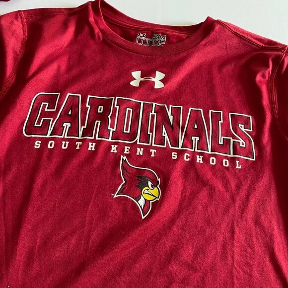 Under Armour Heatgear Cardinals South Kent School. Long Sleeve. Red. Small - Picture 11 of 11